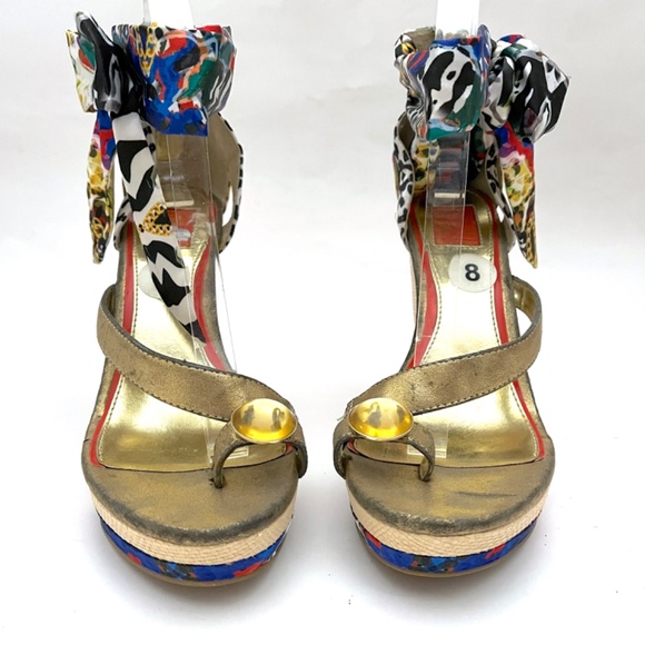 Carlos Falchi Platform Wedge Sandals - Picture 5 of 14